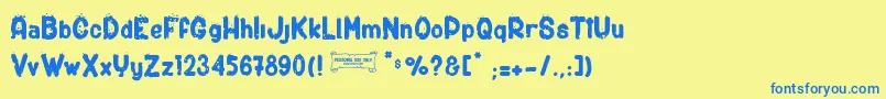 ShotgunС† Font – Blue Fonts on Yellow Background