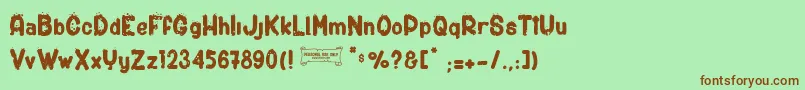 ShotgunС† Font – Brown Fonts on Green Background