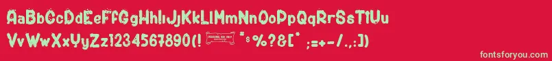 ShotgunС† Font – Green Fonts on Red Background