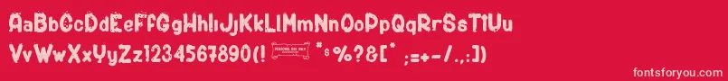 ShotgunС† Font – Pink Fonts on Red Background