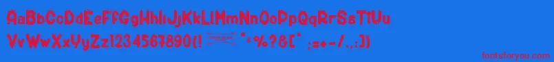 ShotgunС† Font – Red Fonts on Blue Background