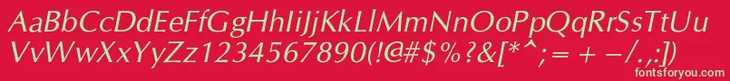 フォントCgOmegacItalic – 赤い背景に緑の文字