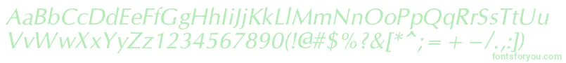 CgOmegacItalic Font – Green Fonts on White Background