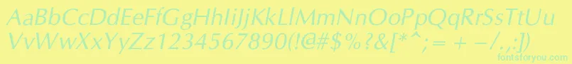 CgOmegacItalic Font – Green Fonts on Yellow Background