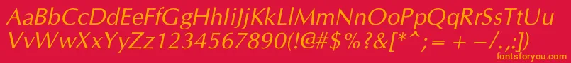 CgOmegacItalic Font – Orange Fonts on Red Background