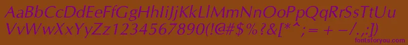 CgOmegacItalic Font – Purple Fonts on Brown Background