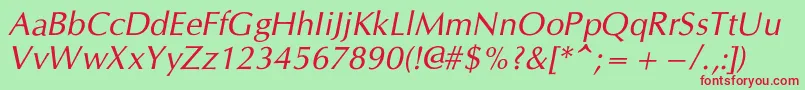 CgOmegacItalic Font – Red Fonts on Green Background