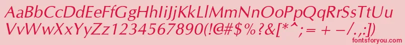 CgOmegacItalic Font – Red Fonts on Pink Background