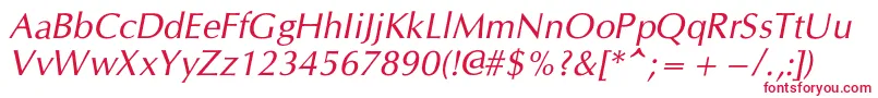 CgOmegacItalic Font – Red Fonts on White Background