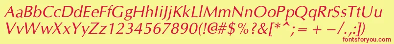 CgOmegacItalic Font – Red Fonts on Yellow Background