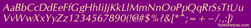 CgOmegacItalic Font – Yellow Fonts on Purple Background