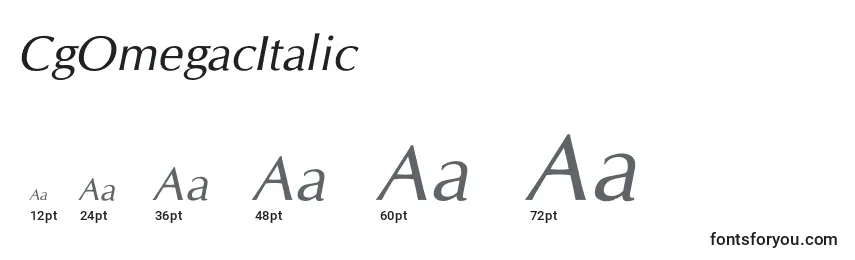 Размеры шрифта CgOmegacItalic