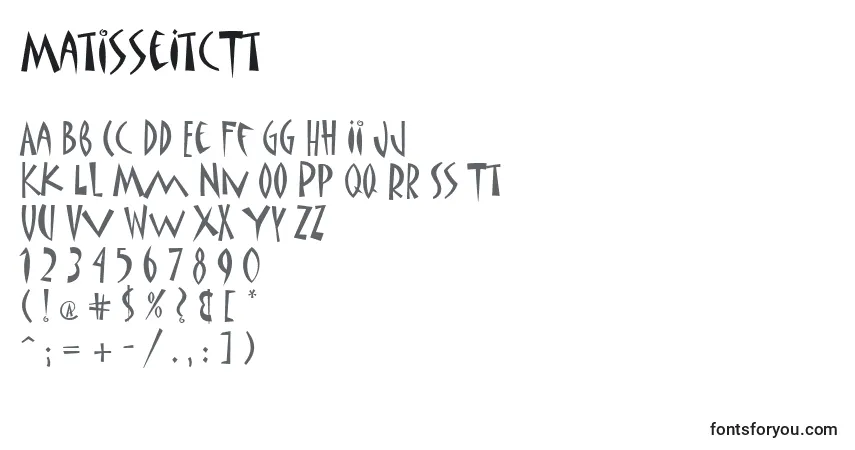 Fuente MatisseItcTt - alfabeto, números, caracteres especiales