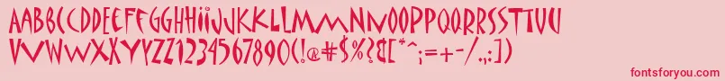 フォントMatisseItcTt – ピンクの背景に赤い文字