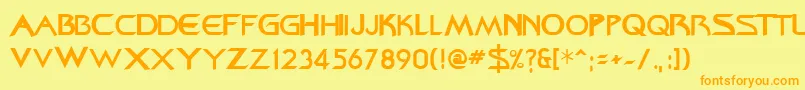 Federationds9title Font – Orange Fonts on Yellow Background