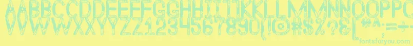 QuelentaroWallmapuSt Font – Green Fonts on Yellow Background