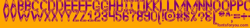 QuelentaroWallmapuSt-Schriftart – Violette Schriften auf orangefarbenem Hintergrund