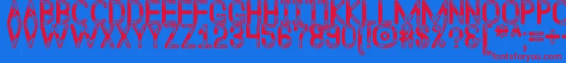 QuelentaroWallmapuSt-fontti – punaiset fontit sinisellä taustalla