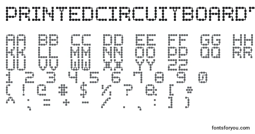 A fonte PrintedCircuitBoard7 – alfabeto, números, caracteres especiais