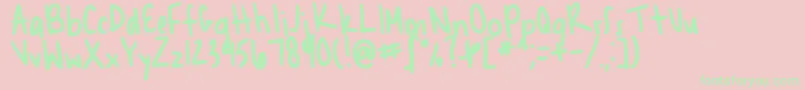 Shannnn Font – Green Fonts on Pink Background