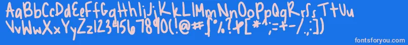 Shannnn Font – Pink Fonts on Blue Background