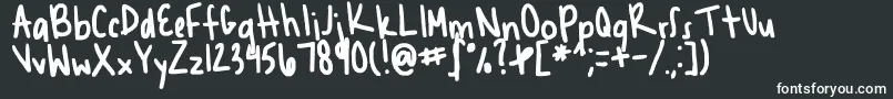 Shannnn-fontti – valkoiset fontit mustalla taustalla