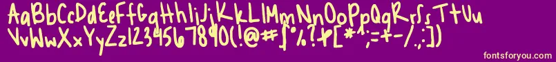 Shannnn Font – Yellow Fonts on Purple Background
