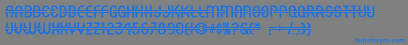 フォントLuncheonetteNf – 灰色の背景に青い文字