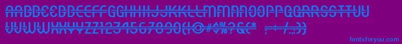 LuncheonetteNf Font – Blue Fonts on Purple Background