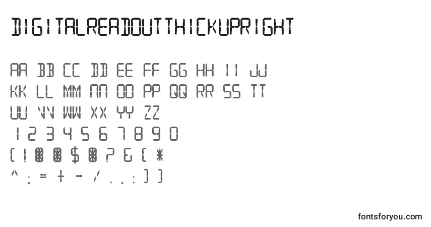 A fonte DigitalReadoutThickUpright – alfabeto, números, caracteres especiais