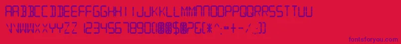 DigitalReadoutThickUpright Font – Purple Fonts on Red Background