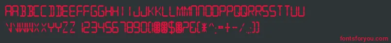 Шрифт DigitalReadoutThickUpright – красные шрифты на чёрном фоне
