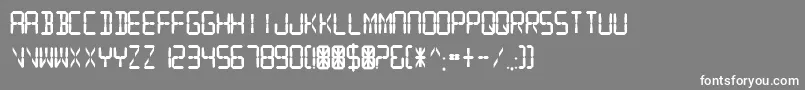 フォントDigitalReadoutThickUpright – 灰色の背景に白い文字