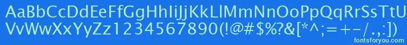 LucidaSansKoi8-Schriftart – Grüne Schriften auf blauem Hintergrund