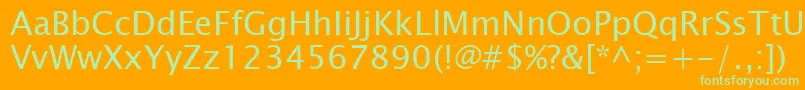 LucidaSansKoi8 Font – Green Fonts on Orange Background