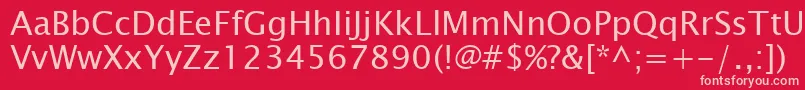 Fonte LucidaSansKoi8 – fontes rosa em um fundo vermelho