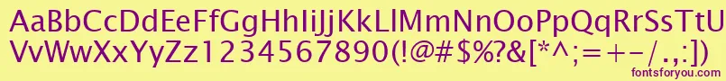 LucidaSansKoi8 Font – Purple Fonts on Yellow Background