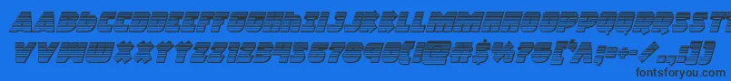 Racketsquadchromeitalic Font – Black Fonts on Blue Background