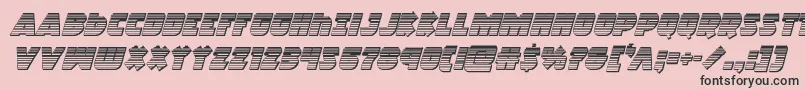 Racketsquadchromeitalic-fontti – mustat fontit vaaleanpunaisella taustalla