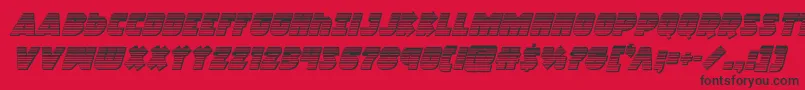 Racketsquadchromeitalic Font – Black Fonts on Red Background