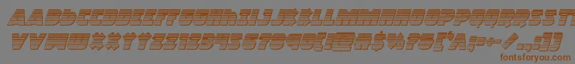 Шрифт Racketsquadchromeitalic – коричневые шрифты на сером фоне