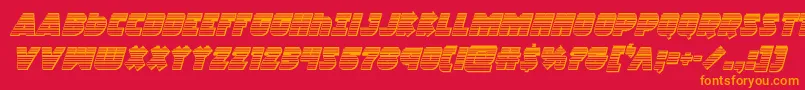 Racketsquadchromeitalic Font – Orange Fonts on Red Background