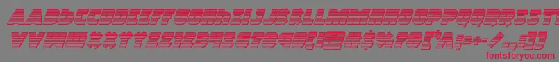 フォントRacketsquadchromeitalic – 赤い文字の灰色の背景