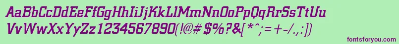 CivicBoldItalic Font – Purple Fonts on Green Background