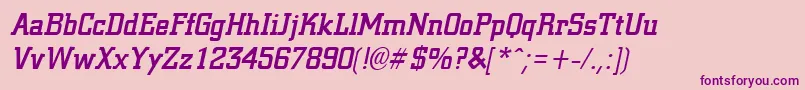 CivicBoldItalic-Schriftart – Violette Schriften auf rosa Hintergrund