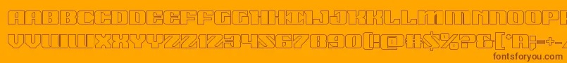 21gunsaluteout-Schriftart – Braune Schriften auf orangefarbenem Hintergrund