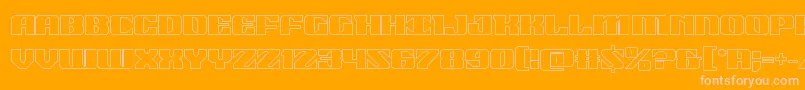 21gunsaluteout-Schriftart – Rosa Schriften auf orangefarbenem Hintergrund