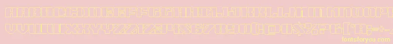 21gunsaluteout-Schriftart – Gelbe Schriften auf rosa Hintergrund