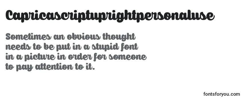 Capricascriptuprightpersonaluse Font