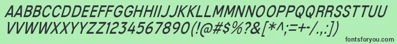 Шрифт MixolydianTitlingBkIt – чёрные шрифты на зелёном фоне